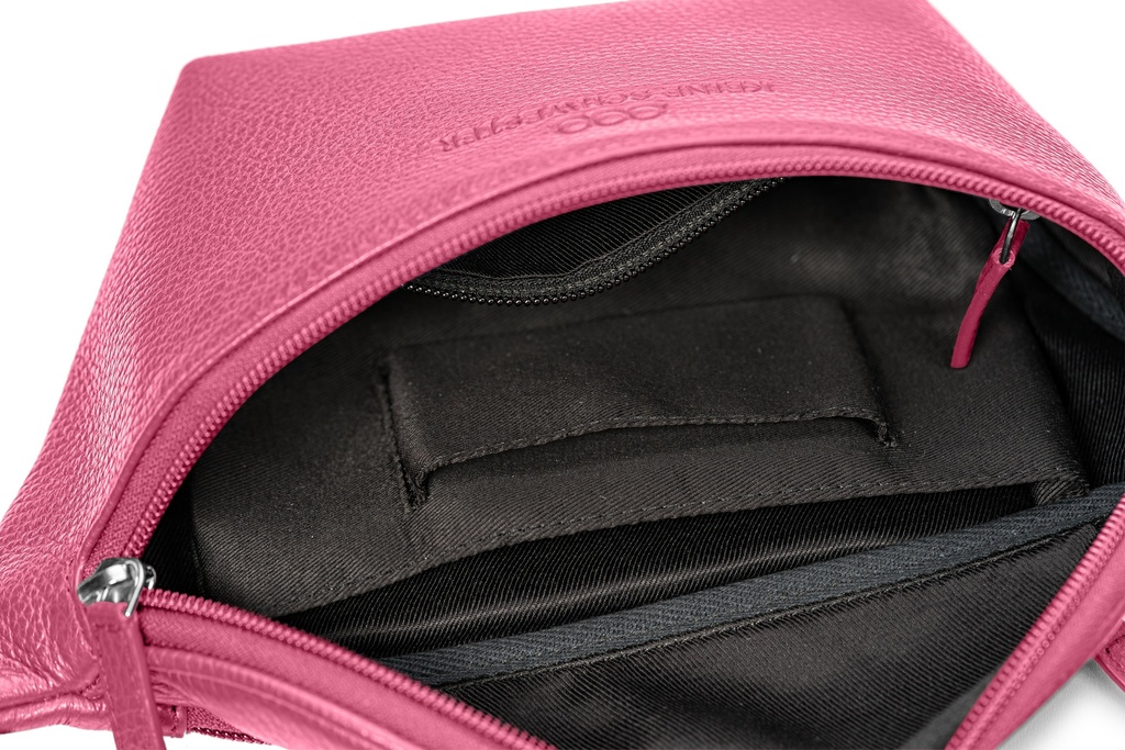 KIM Gürteltasche | pink | silber | Weite 100-165 | genarbt