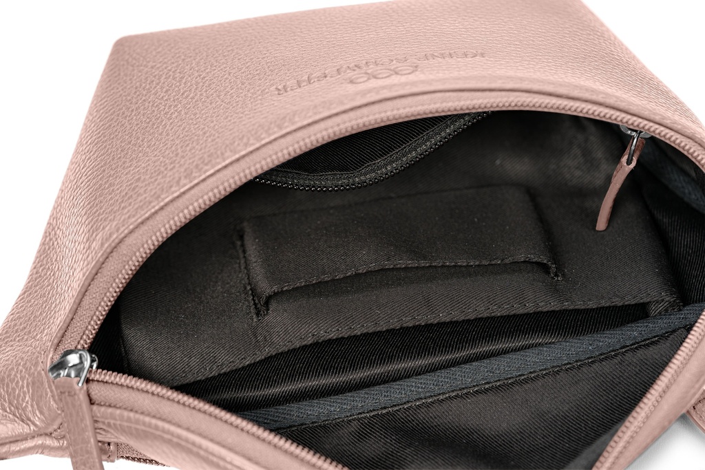 KIM Gürteltasche | altrosa | silber | Weite 100-165 |genarbt