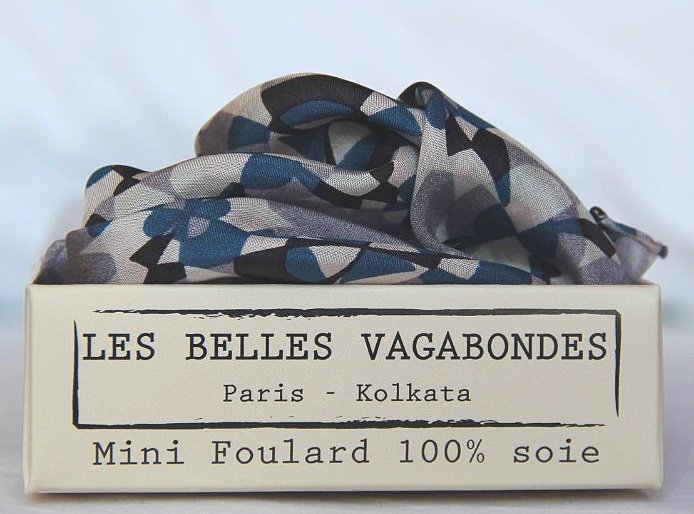 LES BELLES VAGABONDES - Mini Kaleidoskop Blau quadr.