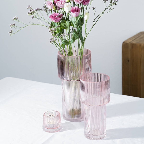 Werner Voss - Vase, rosa, Glas, 14,5x30,5 cm