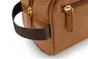 Waschtasche | karamell | braun | gold | genarbt