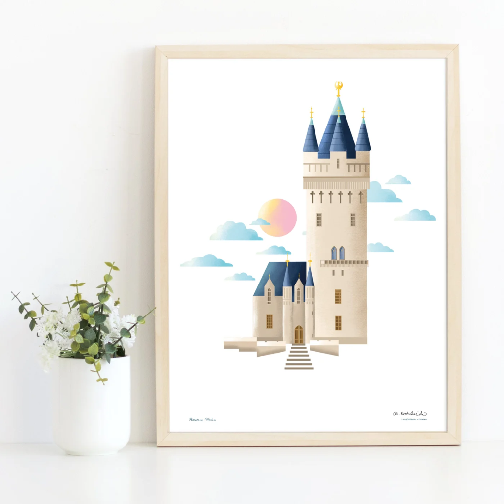 Luckycatstudio - Kunstdruck A3 - Flatowturm, Potsdam