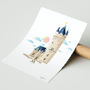 Luckycatstudio - Kunstdruck A3 - Flatowturm, Potsdam