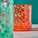 Werner Voss - Windlicht Sprinkles, klar/orange Glas, 14x14x14cm