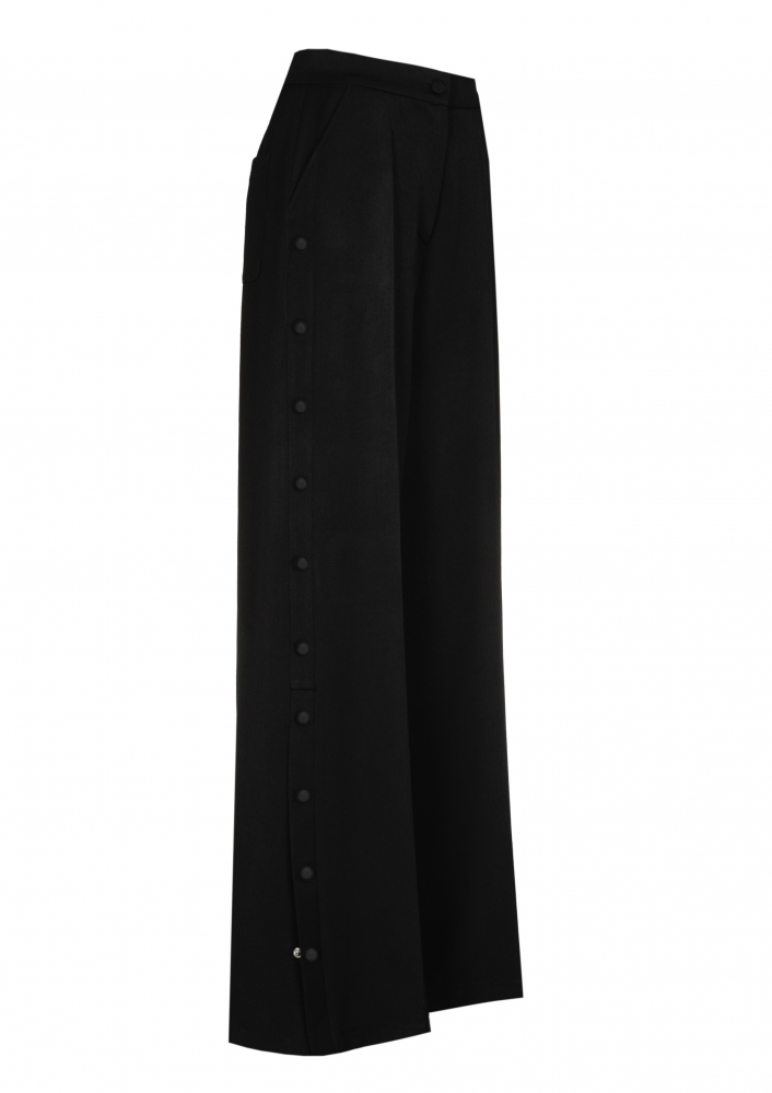 Caroline Biss - COMFORTABLE DRESSY PANTS, WIDE LEG WITH SIDE LEG EFFECT, NORMAL WAIST