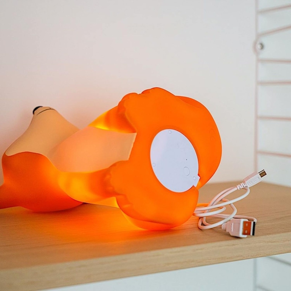 Vanhalst - Cesar Fox Light LED Orange, USB recharge | H 20 x 18 x 15 cm