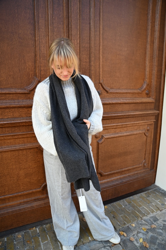 Cashmere & Friends - Horizontal Scarf Cashmere Grey