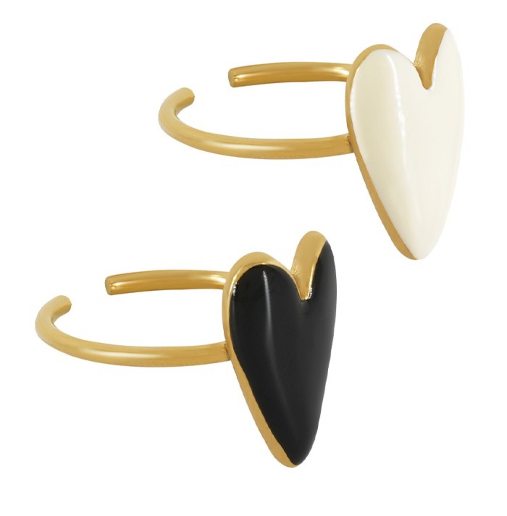 Herzring - Gold - 304 Stainless Steel - 12x17mm