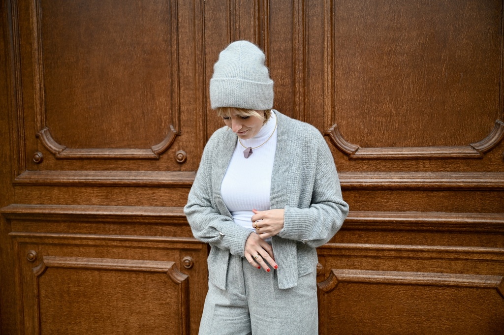 Stilbude - Cashmere Rib Hat Beanie Lightgrey