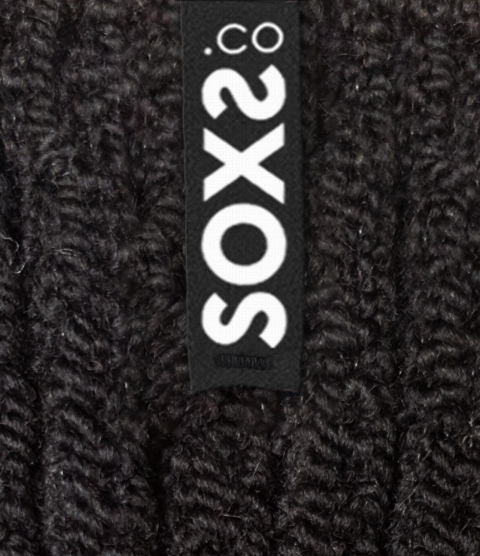 SOXS - Wollsocken Streetwear, mittelhoch, schwarze Wolle, thunder storm