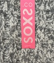 SOXS - Wollsocken mittelhoch, graue Wolle, bubble gum