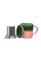 Tranquillo - Tasse mit Teesieb INDUSTRIAL 410ml grün pink