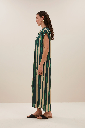 By Bar - Victoria Tie Dye Dress Long - 446 Green Tie Dye Stripe