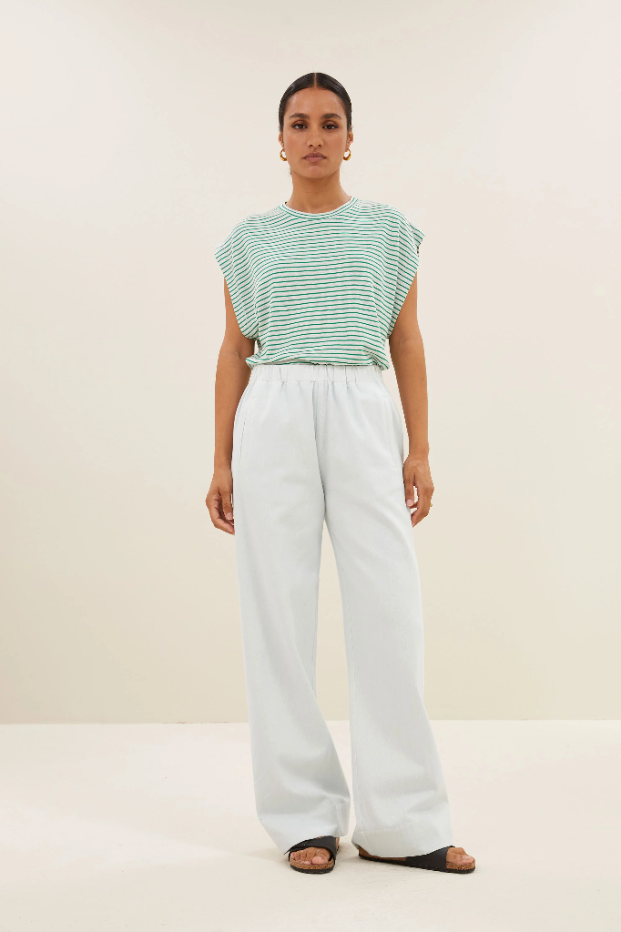 By Bar - Mason Small Stripe Top - 448 Green Small Stripe