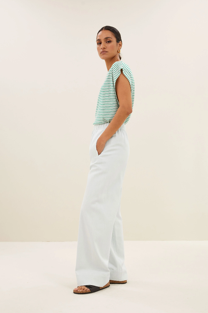 By Bar - Mason Small Stripe Top - 448 Green Small Stripe