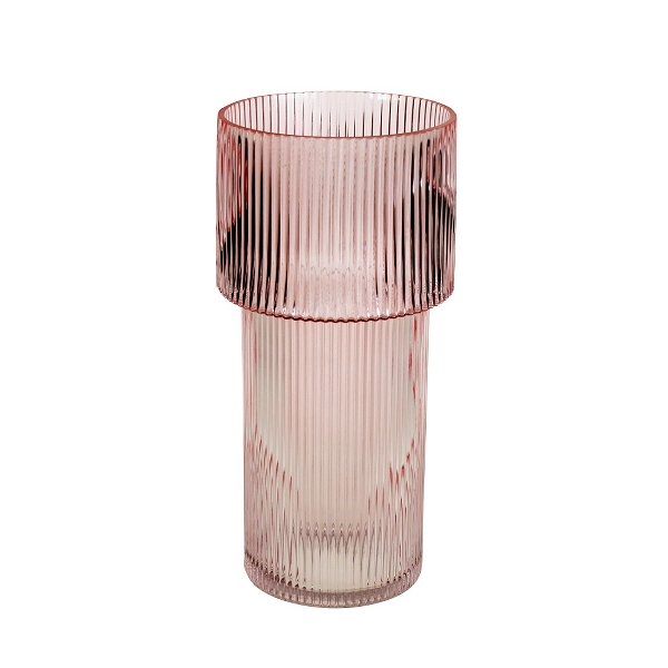 Werner Voss - Vase, rosa, Glas, 14,5x30,5 cm