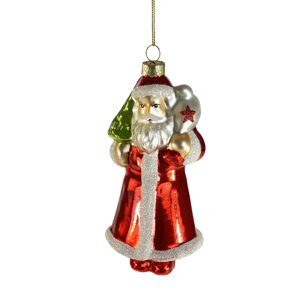 Werner Voss - Glashänger Santa, rot, Glas, 6x5,5x13 cm