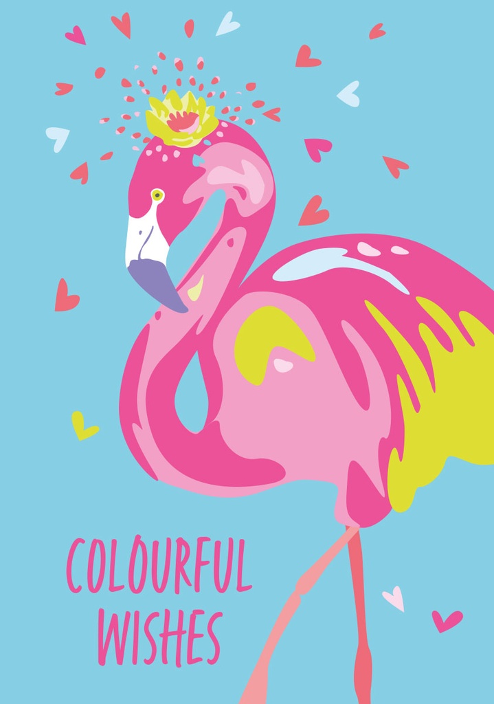 Nobis Design - Postkarte - Limoncella - Colourful Flamingo