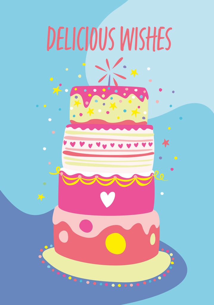 Nobis Design - Postkarte - Limoncella - Delicious Wishes Cake