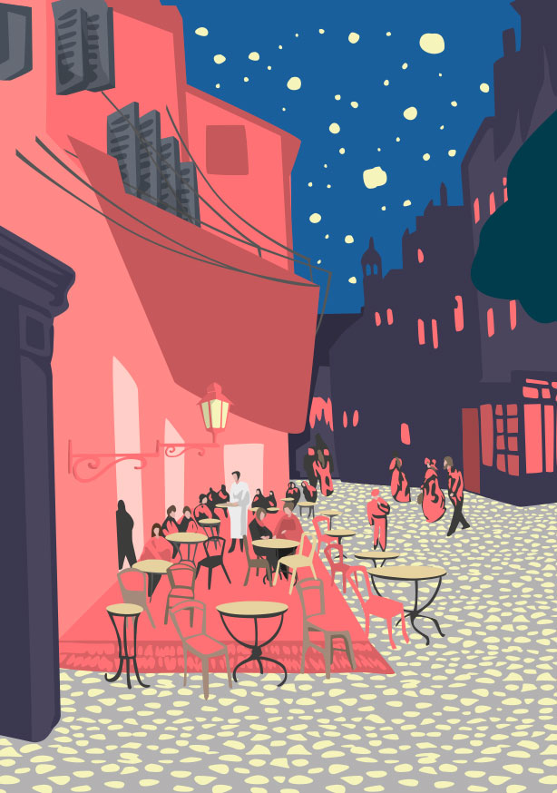 Nobis Design - Postkarte - Museum Art - Vincent van Gogh Café Terrace at night