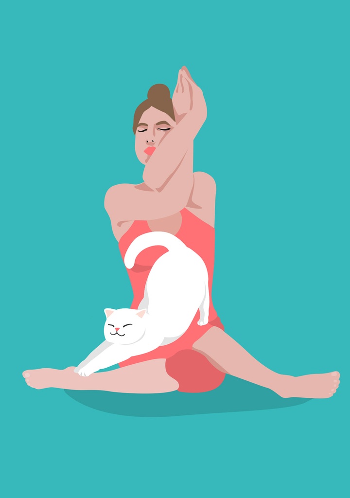 Nobis Design - Postkarte - Happiness - Yoga Cat II