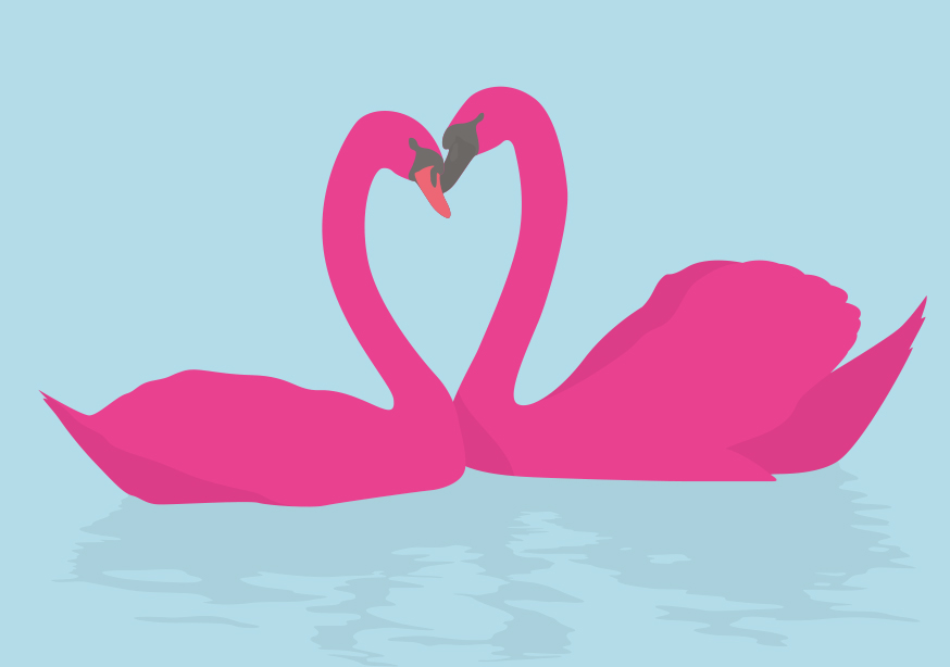 Nobis Design - Postkarte - Luminous - Love Swans