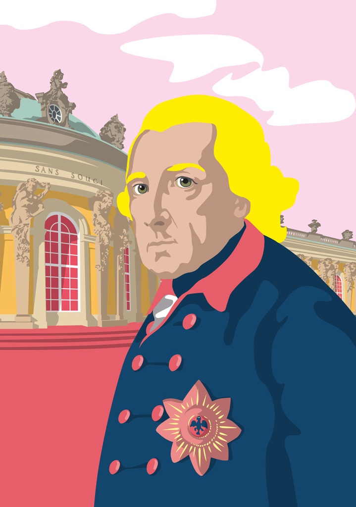 Nobis Design - Postkarte - pop art new generation - Friedrich II. von Preussen