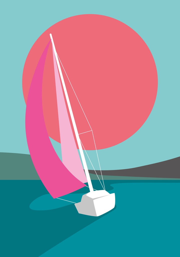 Nobis Design - Postkarte - Nobiyama - Sailing Boat