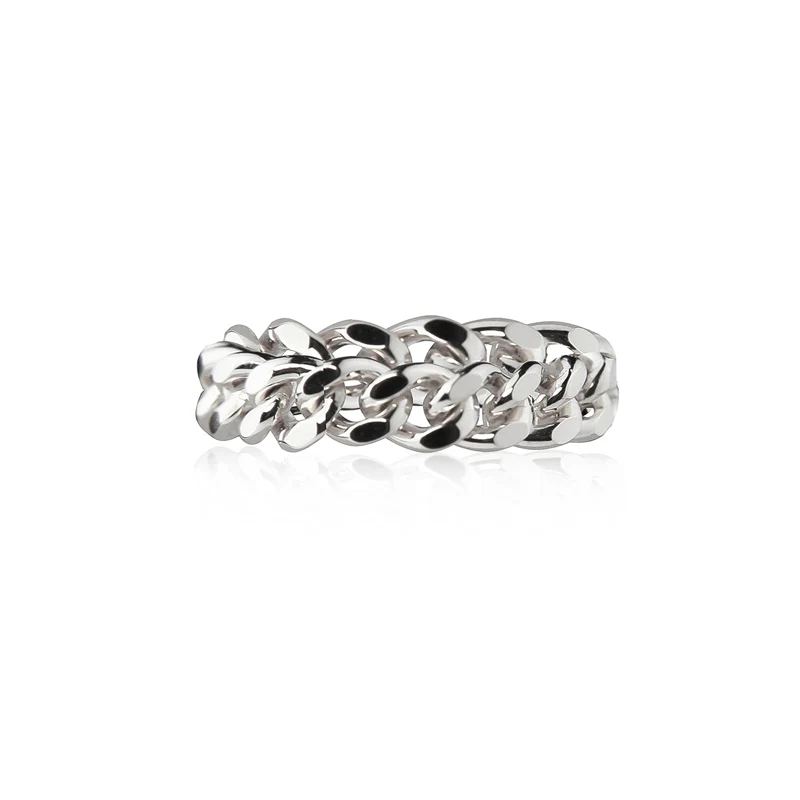 Jeberg Jewellery - Chain ring silver rhodium 5mm