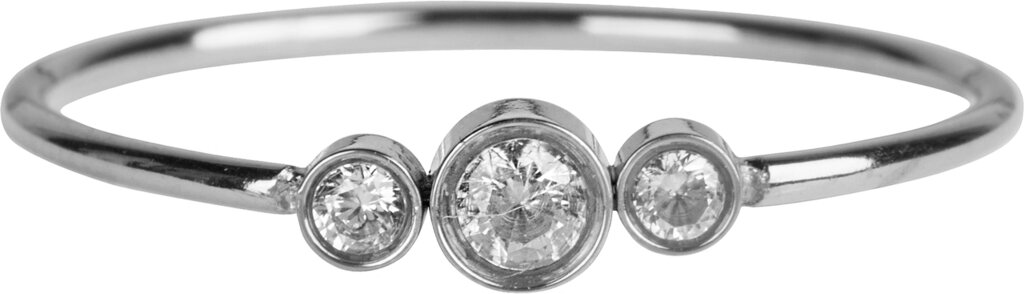 Charmins Ring - R824 - Shiny Crystal Triplets Steel