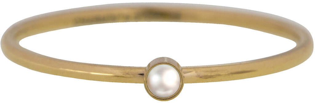 Charmins Ring - R1074 - Birthstone June Pearl Stone Shine Bright 2.0 Goldplated