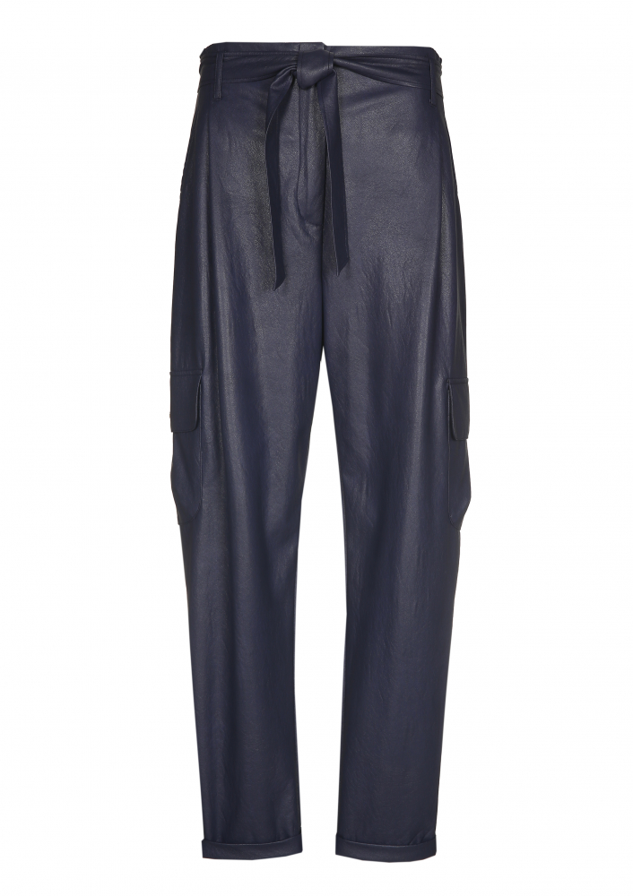 Caroline Biss - Beggy vegan leather pants dark indigo