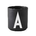 Design Letters - Personal Porcelain cup black A-Z