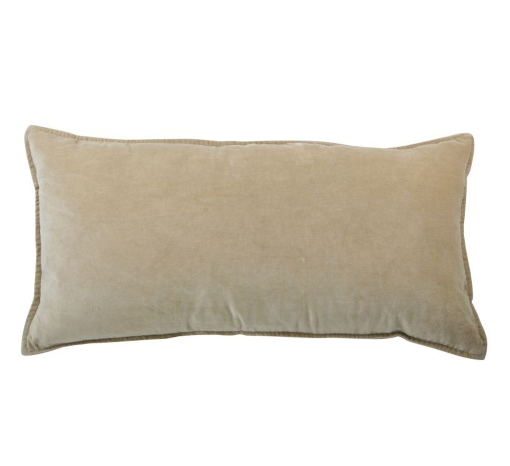 Goround Interior - Kissen Samt - Cotton Velvet Maxi Pebble Sand 40x80cm