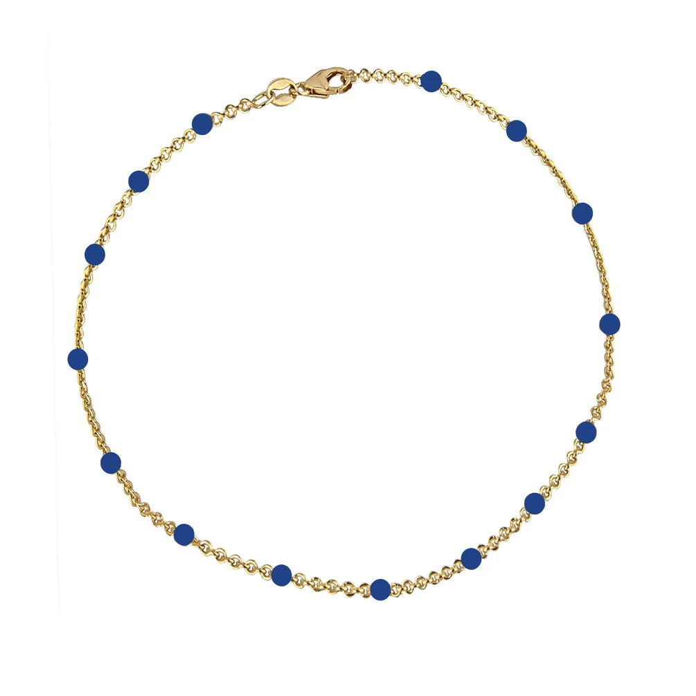 Jeberg Jewellery - Ocean Blue beaded bracelet 16 + 3 cm extension gold