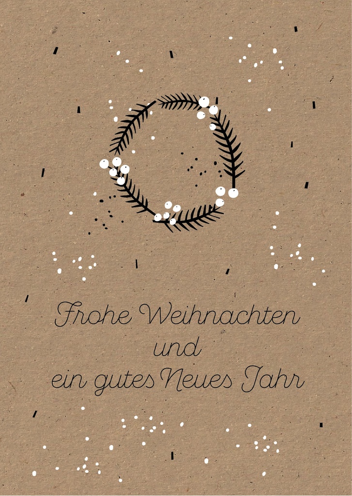 Nobis Design - Postkarte - Designfräulein - Frohe Weihnachten kleiner Kranz