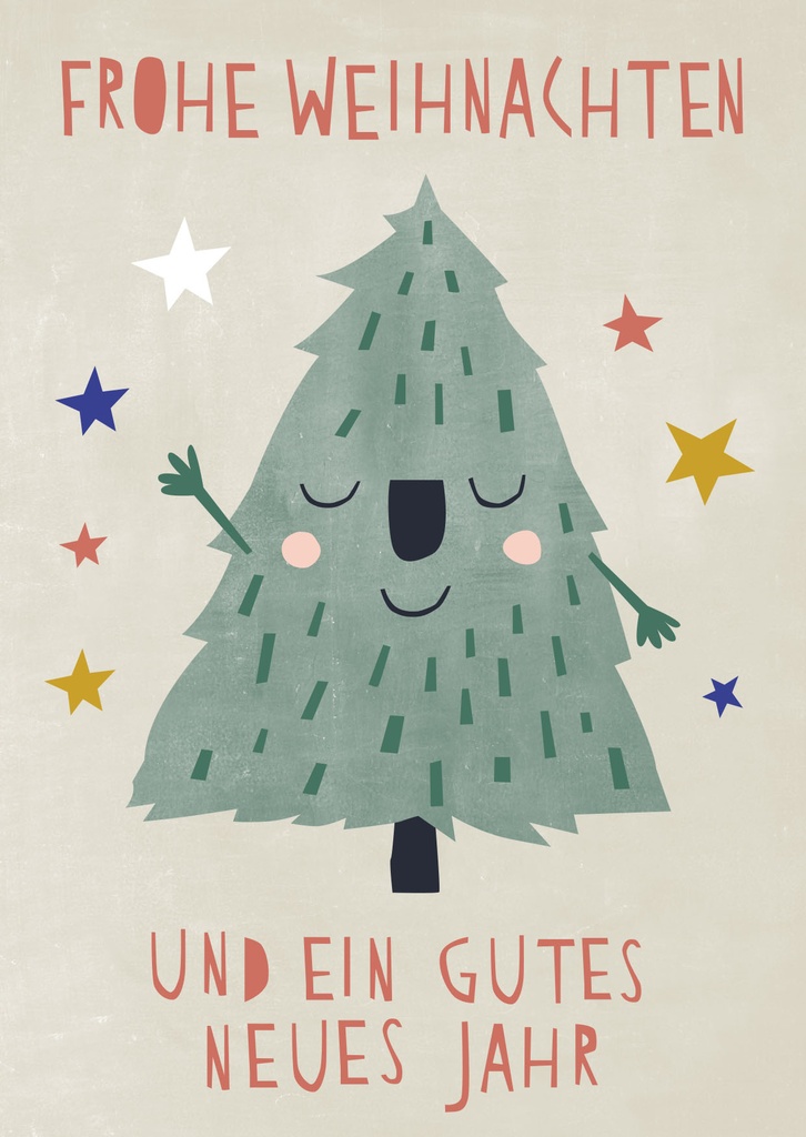 Nobis Design - Postkarte - Designfräulein - Smiling Christmastree