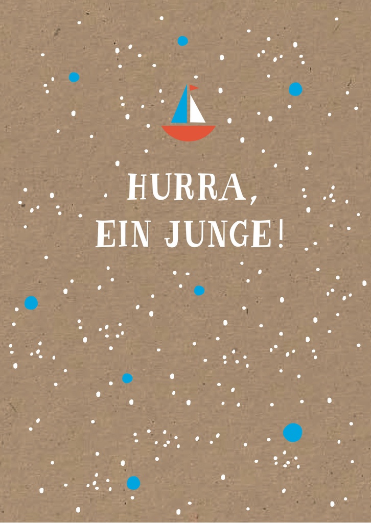 Nobis Design - Postkarte - Designfräulein - Hurra, ein Junge