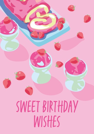 Nobis Design - Postkarte - Limoncella - Sweet Birthday Wishes