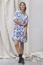 Scapa - Cotton Poplin Floral Dress JENNY Navy Roses 