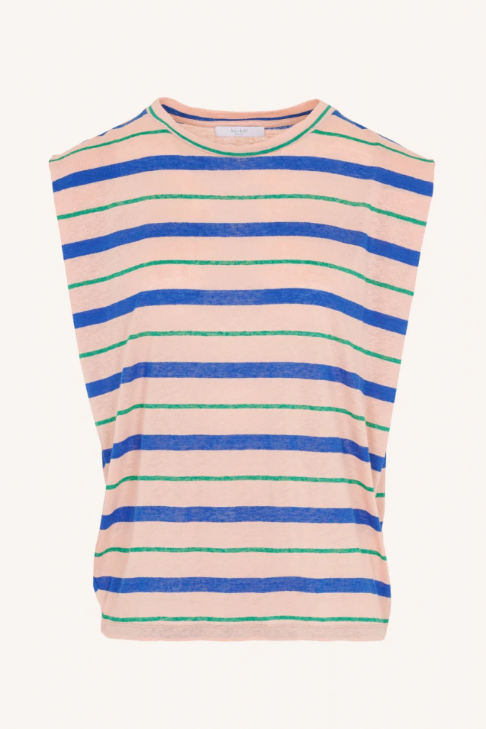 By bar - Diede Fresh Stripe Top - 388 fresh rose