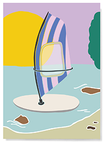 Nobis Design - Postkarte - familytree - Windsurfing