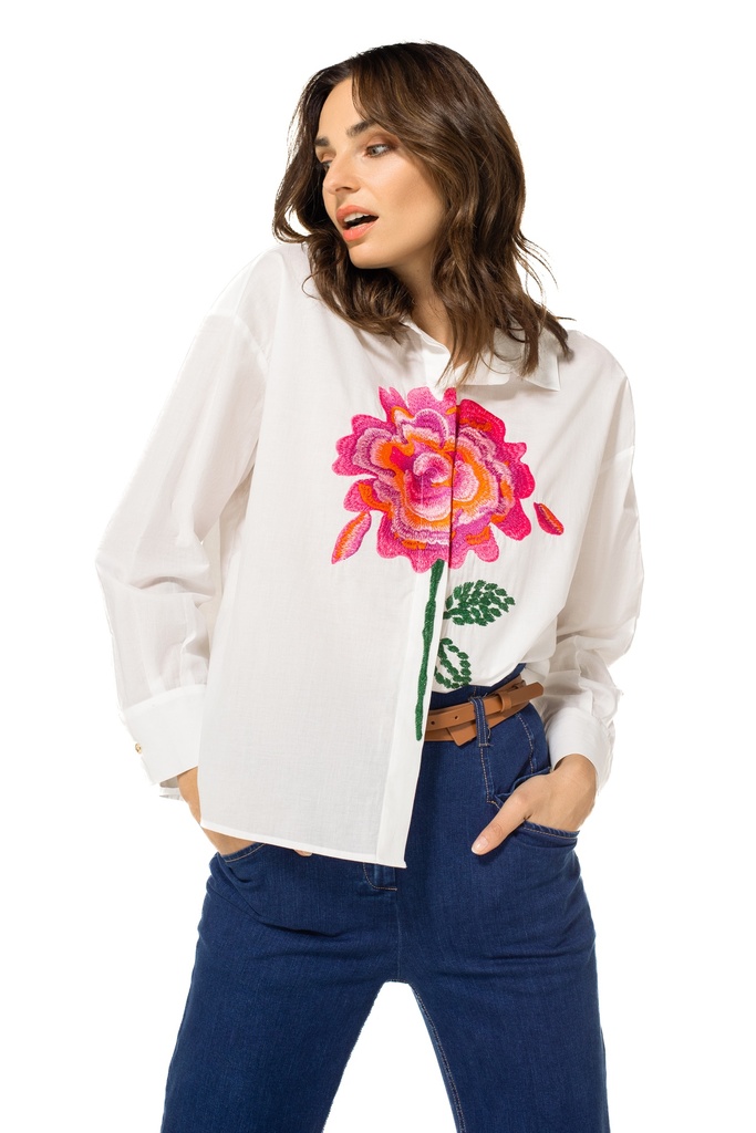 Caroline Biss - COTTON SHIRT WITH EMBROIDERY blouse Pink