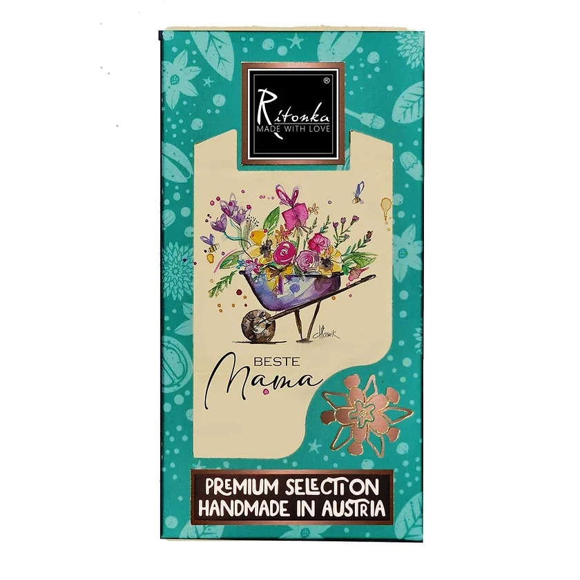 Ritonka - Premium Weiße Schokolade - Beste Mama (2) - Himbeere, Crunch 95g