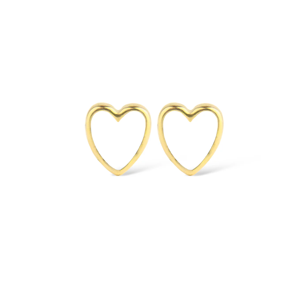 Jeberg Jewellery - Petite Heart Me white enamel stud gold