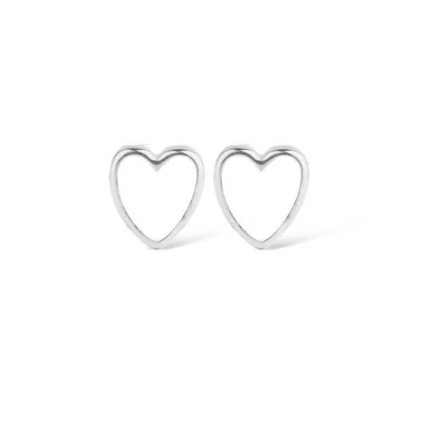 Jeberg Jewellery - Petite Heart Me white enamel stud silver