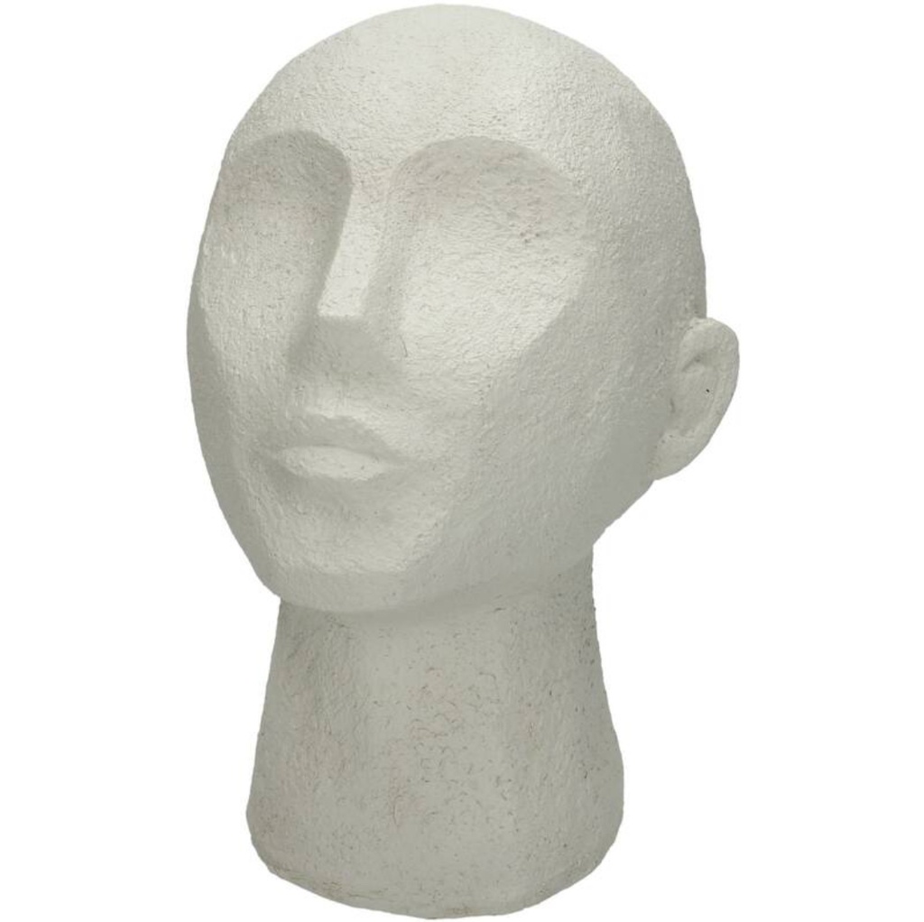 Ornament Head White Polyresin 19x16x23cm