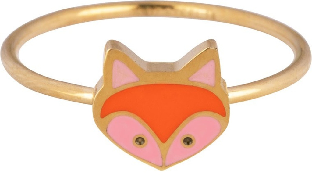 Charmins Ring - KR100 - Fox Gold Steel Children Ring 