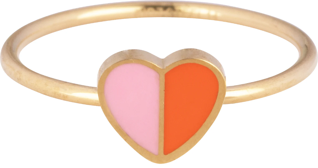 Charmins Ring - KR101 - Heart Gold Steel Children Ring