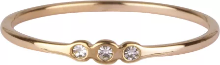 Charmins Ring - R913 - Crystal Trilogy Goldplated Steel